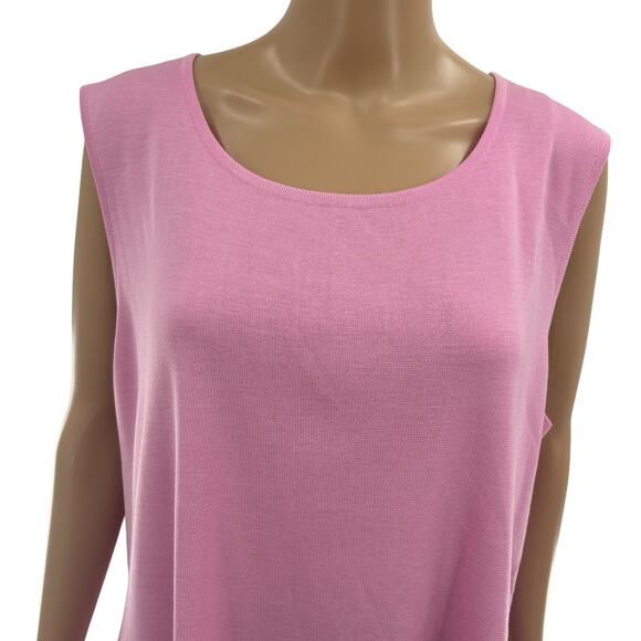 Misook Pink Scoop Neck Classic Knit Tank Top - Picture 3 of 9